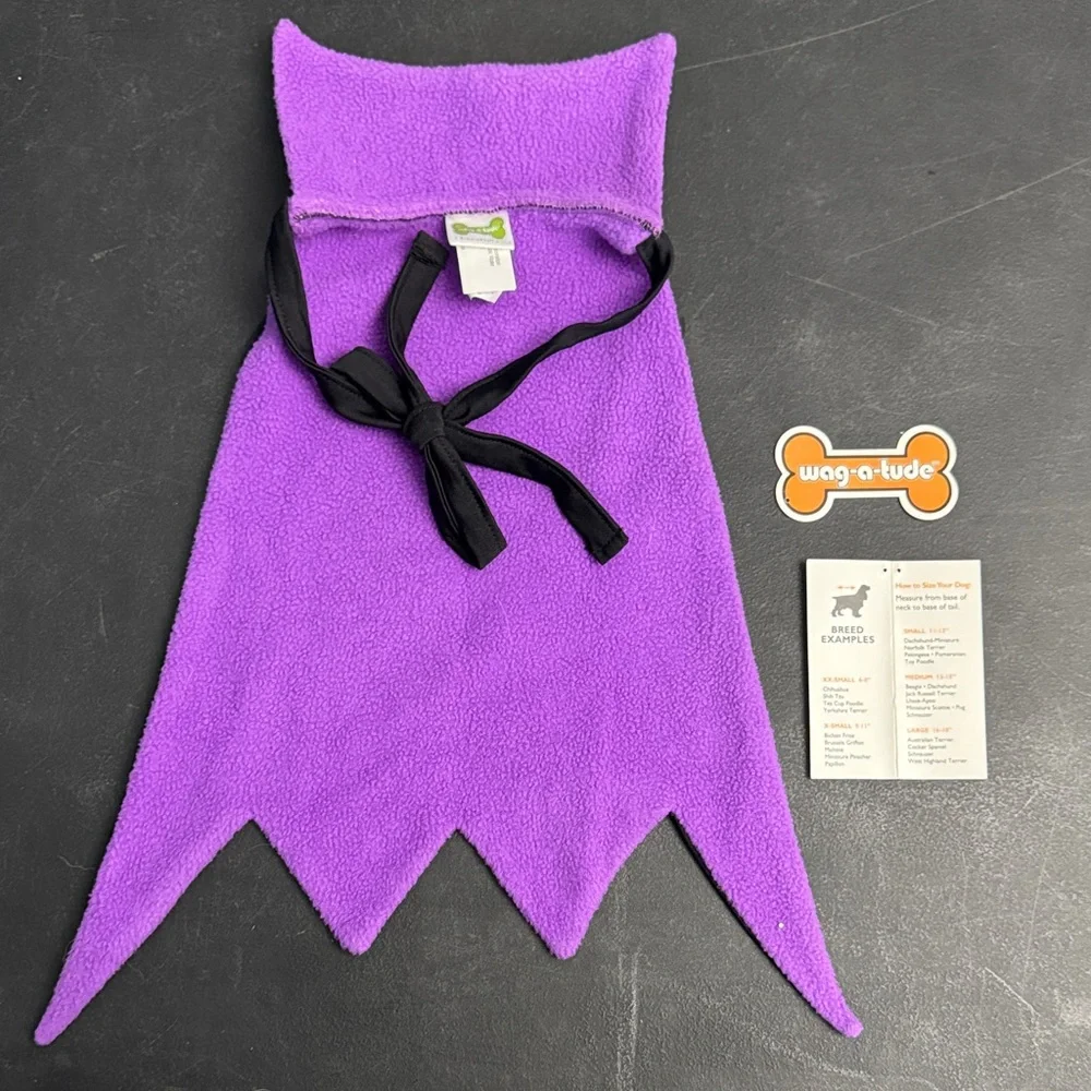 5/$25 Count Barkula Dog Cape - Black and Purple